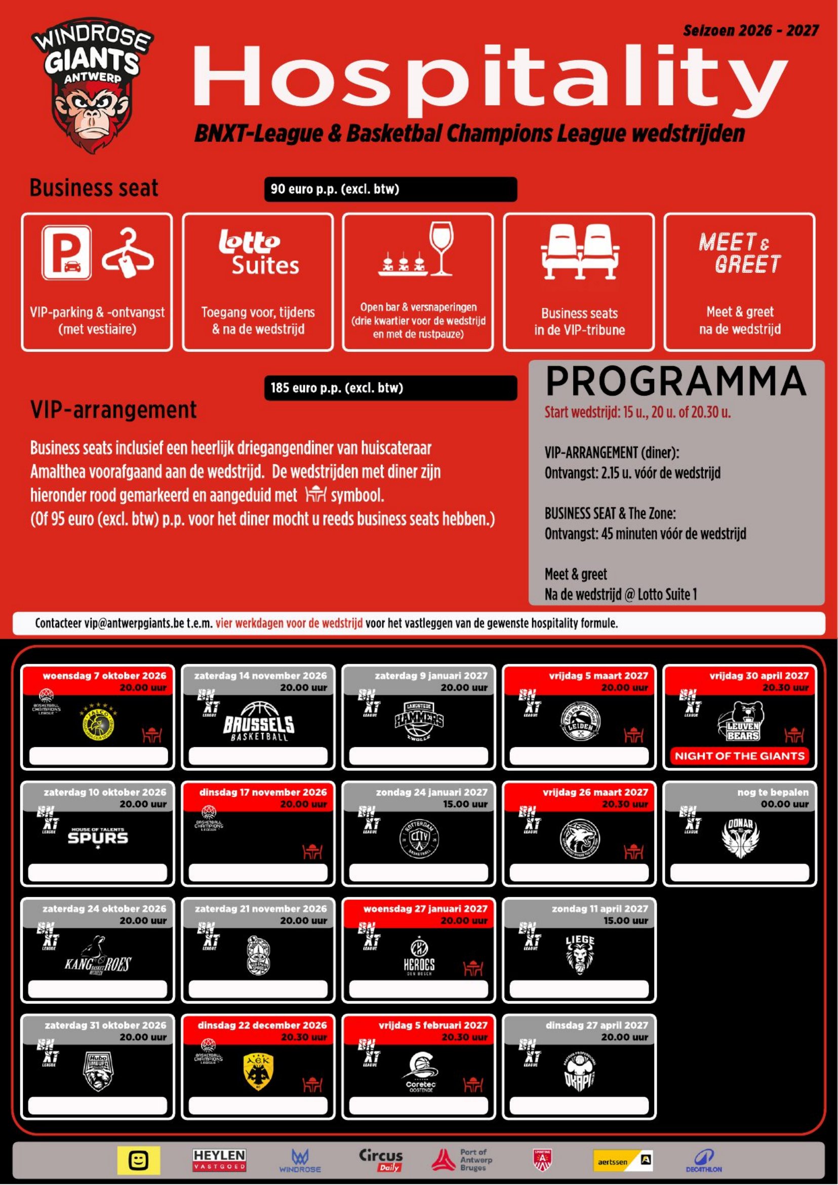 Hospitality formules 2026-2027