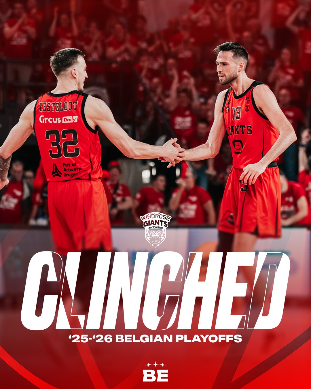 Windrose Giants Antwerp clinched the '25-'26 Belgian Playoffs
