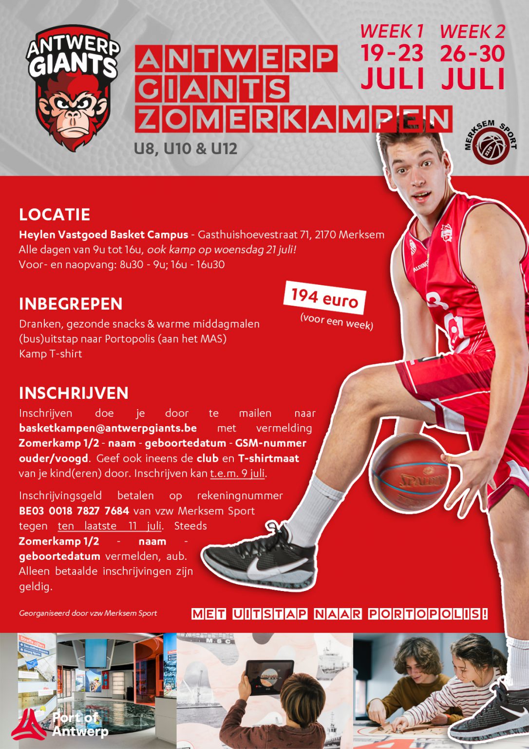 Antwerp Giants zomerkampen Windrose Giants Antwerp