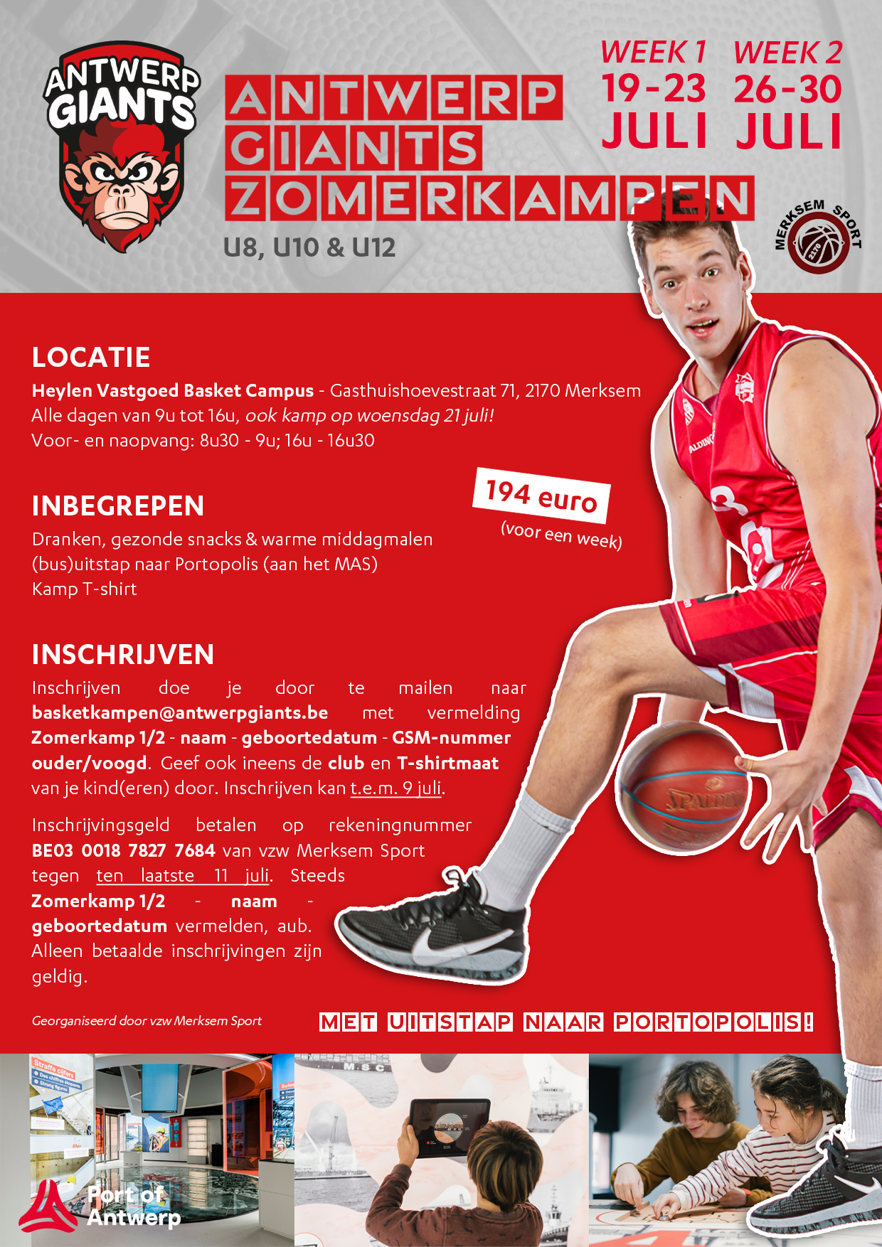 Antwerp Giants zomerkampen Giants Antwerp