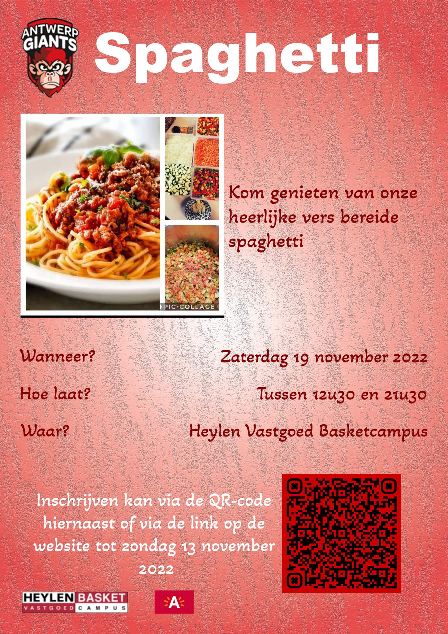 19/11 spaghettiavond Giants Antwerp